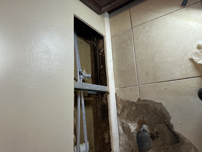 Wall access for PEX repipe installation