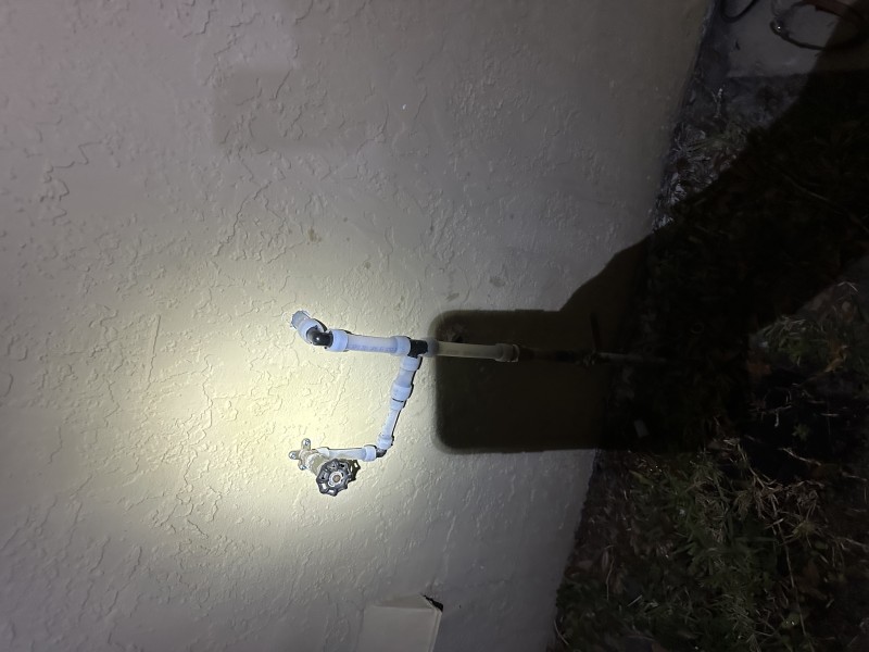 Exterior hose bib repiping with PEX and PVC