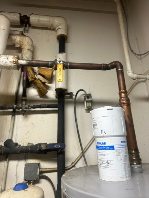 Old plumbing removed