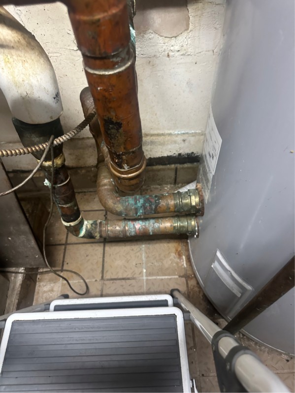 Old copper piping removed