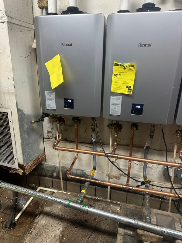 Copper and PEX lines on tankless heaters