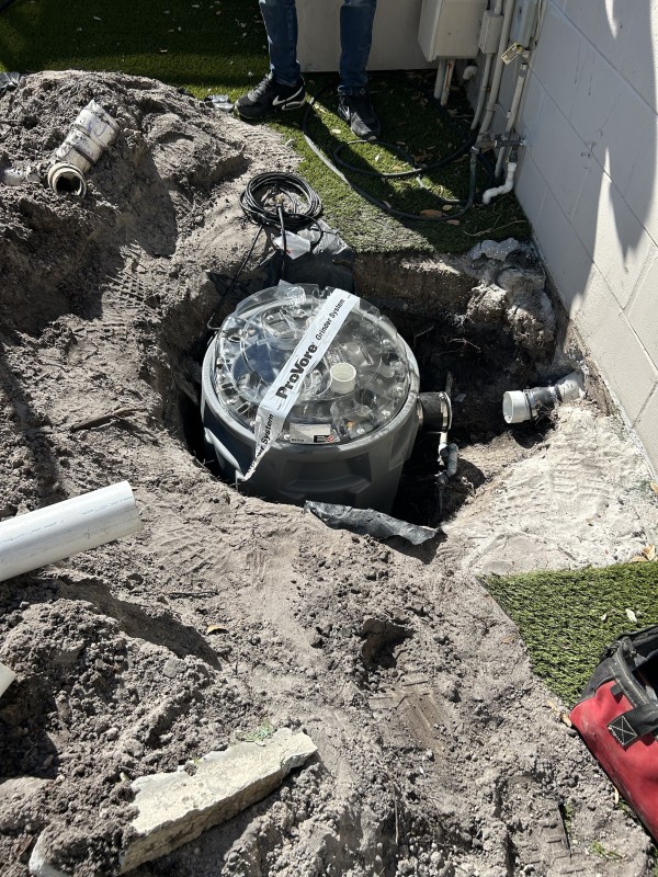Sewage Pump Installation with Exterior Piping