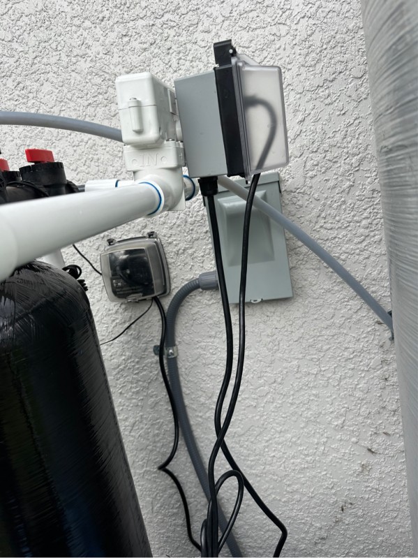 Close-up of electrical and plumbing installation