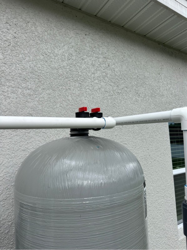 Top view of well filtration tank