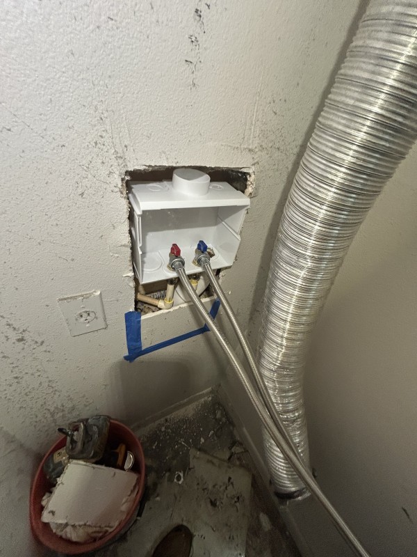 Testing shut-off valves and water supply to new washer box