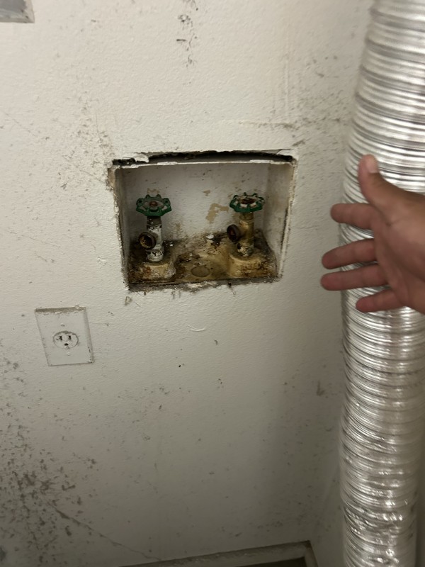 Drywall patch around washer box and final fitment check