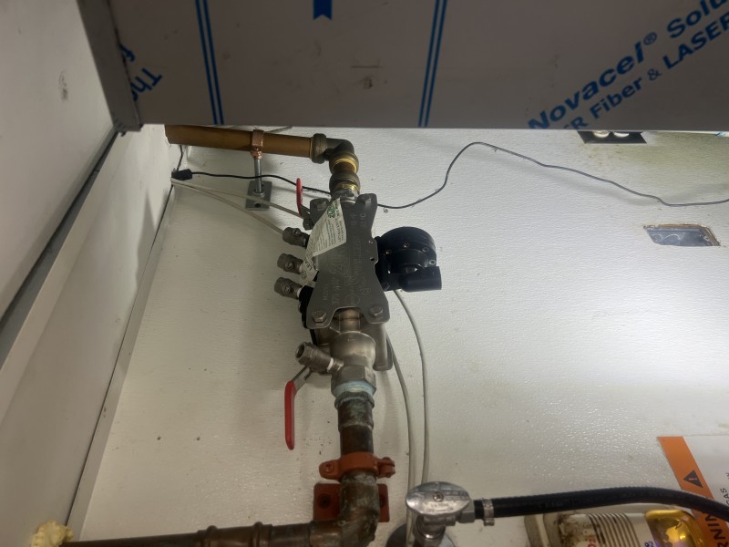 Backflow preventer setup nearing completion