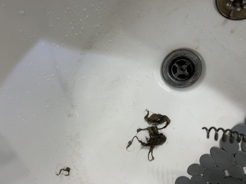 Testing drain with running water