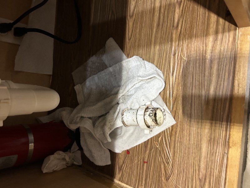 Worn-out rubber washer from kitchen plumbing