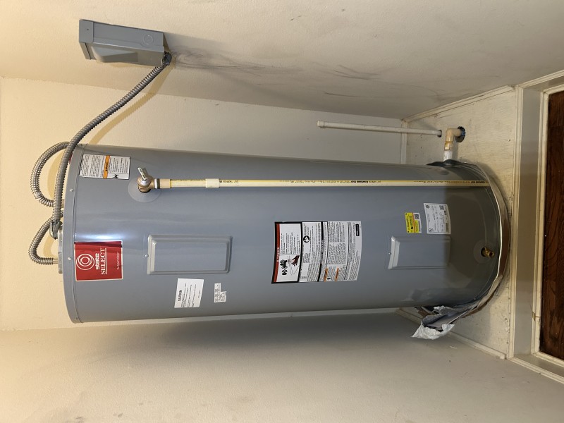 Old tank removed and space prepared for new installation