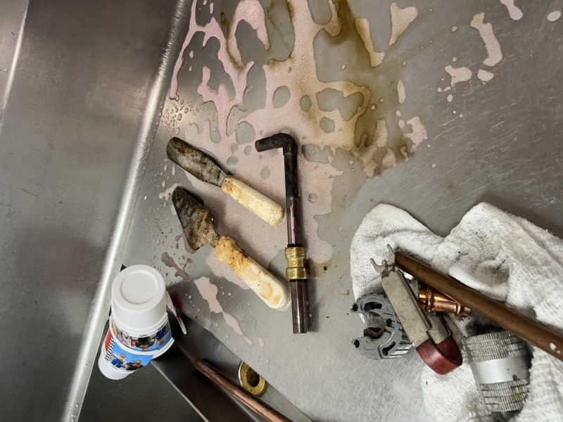 Worn flattened washer and valve seat inspection on outdoor spigot