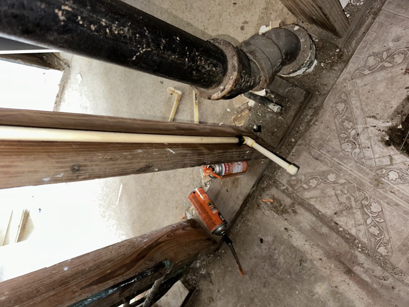 New PEX routes with gentle sweeps and supports positioned at proper intervals