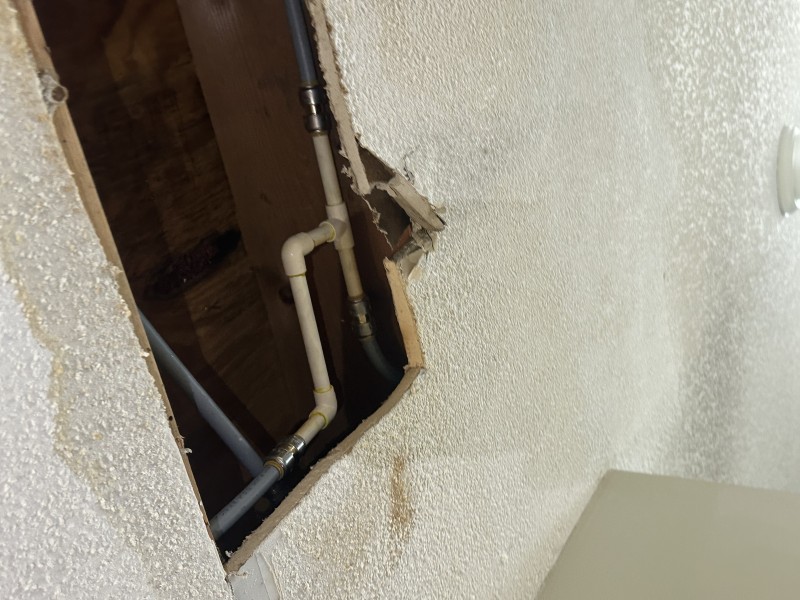 Exposing the plumbing above the ceiling