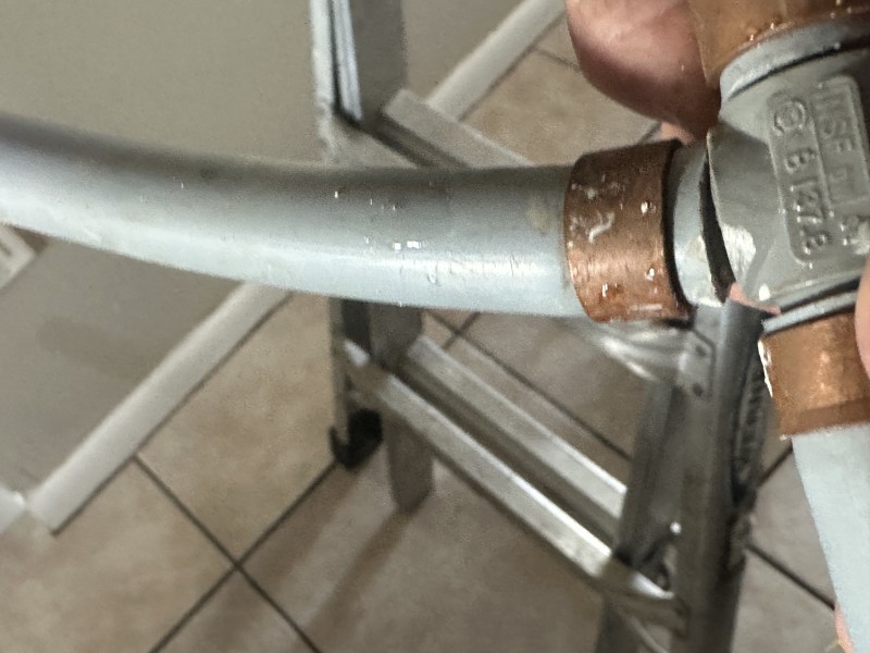 Leaking and cracked polybutylene pipe