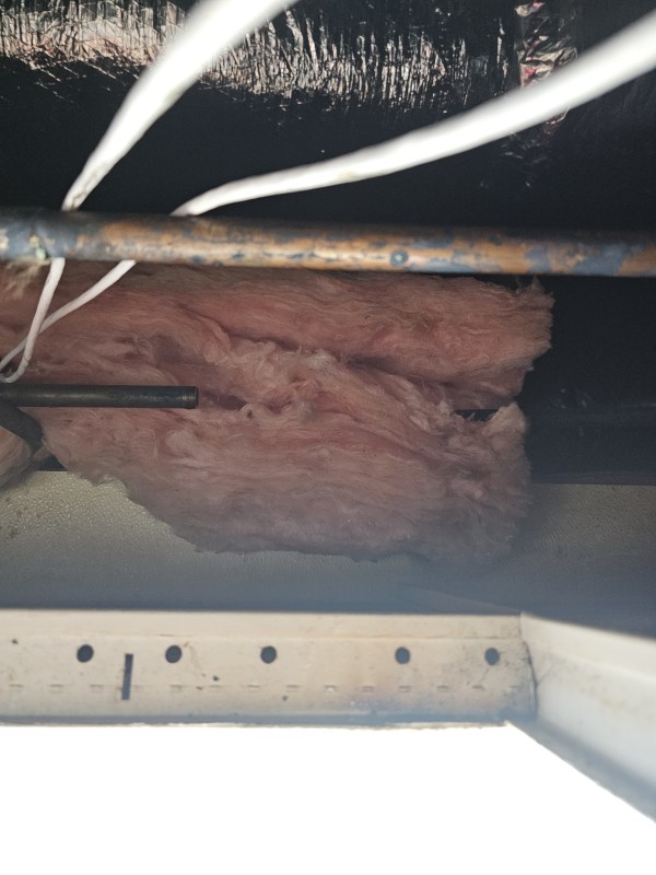 Overhead ceiling access area where the leaking water line was traced above a commercial kitchen, Brandon, FL, December 2025
