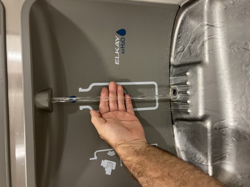 Second drinking fountain operational and dispensing water after service, Orlando FL, January 6 2026