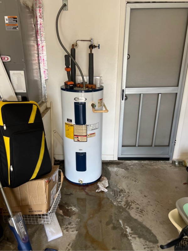 40-Gallon Electric Water Heater Replacement in Tampa, FL (Garage Leak Repair)