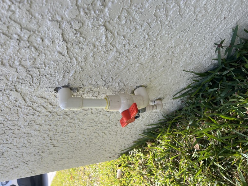 New 1-inch CPVC ball valve installed on the main water supply entering the home, Land O’ Lakes, FL, January 20, 2026