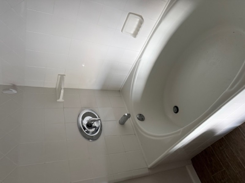 Completed bathtub and shower area after installing the new Moen shower valve, Tampa, FL, March 2 2026