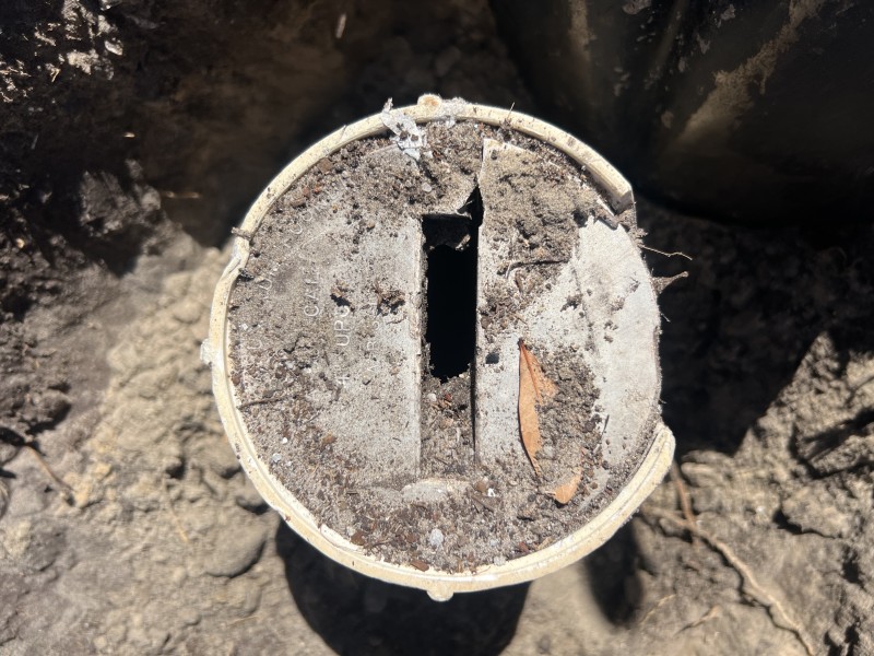 Broken SDR pipe and damaged cleanout fitting removed during sewer repair, Spring Hill Florida April 2026
