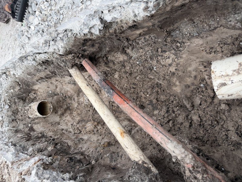 Installation of new six-foot sewer pipe replacement section in New Port Richey, Florida, May 2026